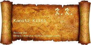 Kanitz Kitti névjegykártya